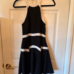 Parker Black and Cream Dress
